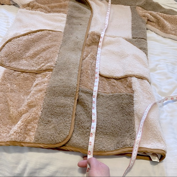 Anthropologie Pilcro Colorblocked Sherpa Teddy Coat  “Mixed Fur” Large - Picture 13 of 15